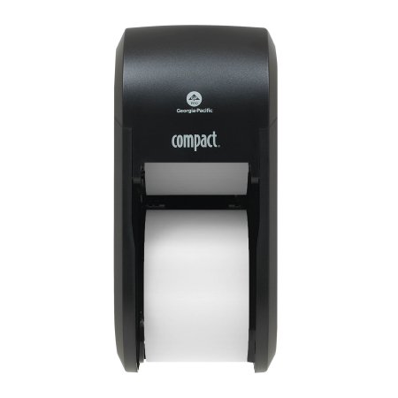 Georgia Pacific Toilet Tissue Dispenser Compact® Translucent Smoke Stainless Steel Manual 2 Rolls Vertical Mount - Each - 56790A-EA