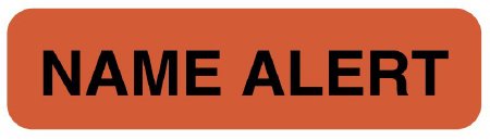 United Ad Label Pre-Printed Label UAL™ Advisory Label Red Paper NAME ALERT Black Alert Label 5/16 X 1-1/4 Inch - Each - ULHN116-EA