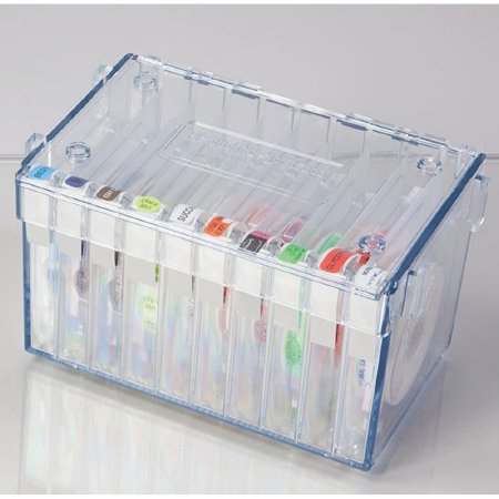 Health Care Logistics Label Dispenser HCL® 5 X 5-1/2 X 8-1/4 Inch Stack and Connect Manual Pull Clear Plastic 10 Roll Dispenser For use with Multiple Label Sizes - Each - 12721-EA