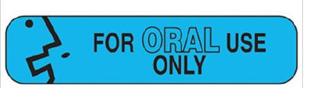 Health Care Logistics Pre-Printed Label HCL® Auxiliary Label Blue Paper For ORAL Use Only Black Safety and Instructional 3/8 X 1-5/8 Inch - Box of 1 - 2046-BX