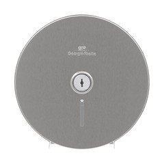 Georgia Pacific Toilet Tissue Dispenser Georgia-Pacific® Jumbo Jr Silver Steel Manual 1 Roll Wall Mount - Each - 59448-EA