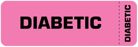 United Ad Label Pre-Printed Label Auxiliary Label Pink Paper DIABETIC Safety and Instructional 1 X 3 Inch - Each - ULHN884-EA