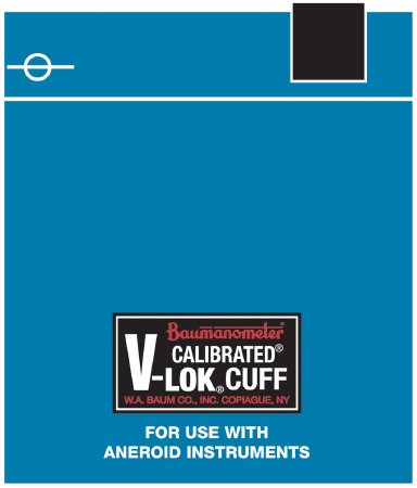 W.A. Baum Reusable Blood Pressure Cuff Calibrated® V-Lok® 25 to 35 cm Arm Polyester Fabric Cuff Adult Cuff - Each - 1870AC-EA