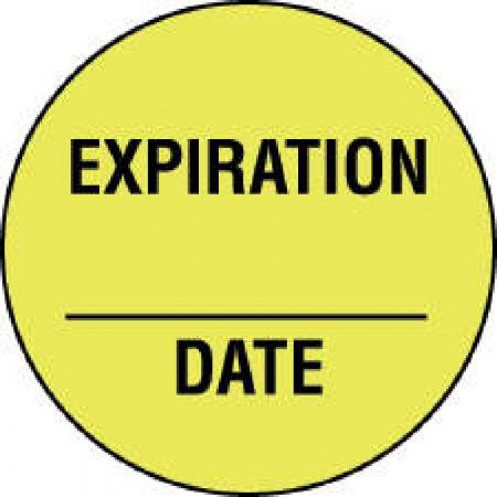 Precision Dynamics Pre-Printed Label Advisory Label Yellow Paper Expiration-date Black Quality Control Label 3/4 Inch - Each - 59706019-EA