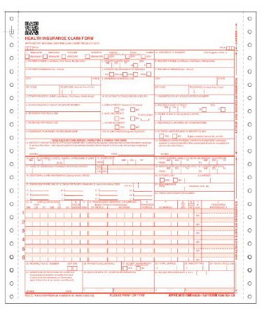 TFP Data Systems HCFA Form Two Part Continuous - Case of 1000 - CMS122-CS