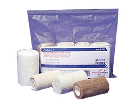 Derma Sciences 4 Layer Compression Bandage System Dufore® Self-Adherent Closure Tan / White Sterile Standard Compression - Case of 8 - 72414-CS