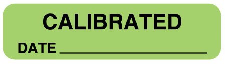 United Ad Label Pre-Printed Label Advisory Label Light Green Paper CALIBRATED DATE_____ Quality Control Label 5/16 X 1-1/4 Inch - Each - ULBE117-EA