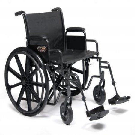 Graham-Field Bariatric Wheelchair Traveler® HD Heavy Duty Dual Axle Full Length Arm Fixed Footrest Black Upholstery 24 Inch Seat Width Adult 500 lbs. Weight Capacity - Each - 3G020500-EA