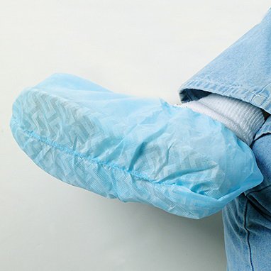 Health Care Logistics Shoe Cover One Size Fits Most Shoe High Nonskid Sole Blue NonSterile - Box of 10 - 12081-BX