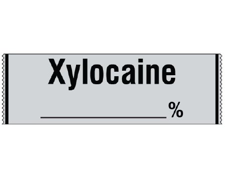Shamrock Scientific Drug Label Shamrock Anesthesia Label XYLOCAINE / _____ % Gray 1/2 X 1 Inch - Each - SA-303-EA