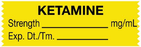 United Ad Label Drug Label UAL™ Anesthesia Label Normal Saline Strength Exp Dt Tm White 1/2 X 1-1/2 Inch - Each - ULTJ03-EA