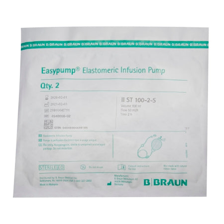 B. Braun Elastomeric Pump Easypump® II Gravity Disposable 100 mL Capacity 100 mL Volume 50 mL / Hr. Flow Rate - Case of 10 - 4540056-02-CS