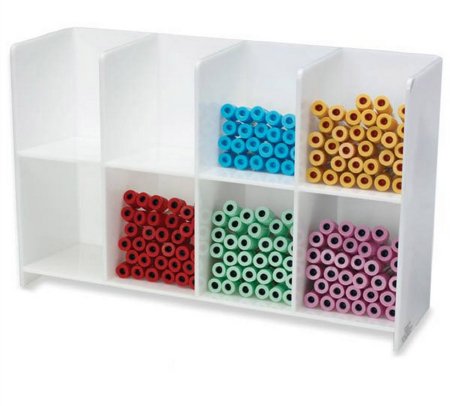 Market Lab Inc Tube Organizer 8 Place White 5-1/4 X 10-2/3 X 17 Inch - Each - 0393-EA