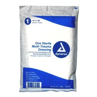 Dynarex Trauma Dressing Dynarex® 10 X 30 Inch 1 per Pack Sterile Rectangle - Case of 50 - 3531-CS