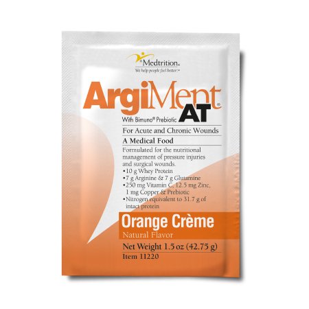 Medtrition/National Nutrition Oral Supplement ArgiMent® AT Orange Crème Flavor Powder 1.5 oz. Individual Packet - Case of 60 - 11220-CS