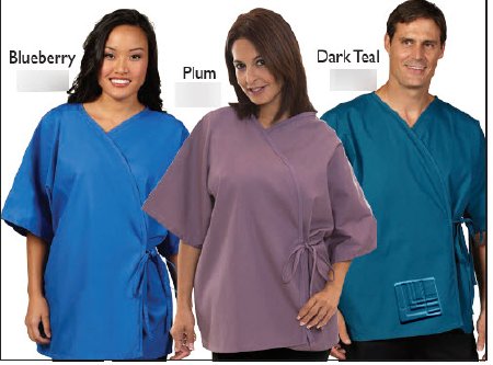 Fashion Seal Uniforms Exam Jacket Eggplant One Size Fits Most Front Opening Waist Tie Closure Unisex - Each - 636-NS-EA