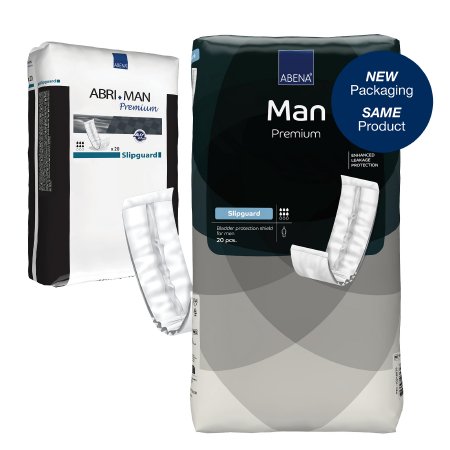 Abena North America Bladder Control Pad Abri-Man™ Slipguard 15 Inch Length Moderate Absorbency Fluff / Polymer Core One Size Fits Most - Case of 100 - 207203-CS