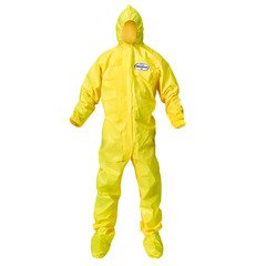Kimberly Clark Coverall with Hood and Boot Covers KleenGuard™ A70 X-Large Yellow Disposable NonSterile - Case of 12 - 00684-CS