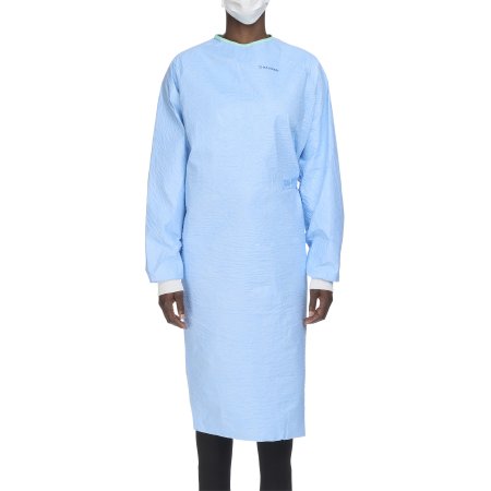 O&M Halyard Inc Surgical Gown with Towel Aero Blue Large Blue Sterile AAMI Level 3 Disposable - Case of 32 - 41733-CS