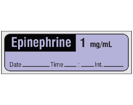 Shamrock Scientific Drug Label Shamrock Anesthesia Label Epinephrine Purple 1/2 X 1 Inch - Each - SA-2807-DTI-PRE-EA