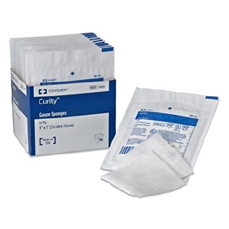 Cardinal Gauze Sponge Curity™ 4 X 4 Inch 10 per Pouch Sterile 16-Ply Square - Case of 160 - 397310-CS