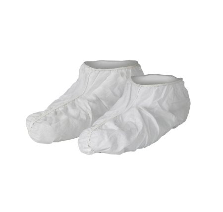 Kimberly Clark Shoe Cover KleenGuard™ A40 One Size Fits Most Shoe High Without Tread White NonSterile - Case of 200 - 44490-CS