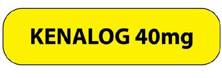 Precision Dynamics Drug Label MedVision® Anesthesia Label Kenalog 40mg Yellow 3/8 X 1-7/16 Inch - Roll of 1 - MV02SY4096-RL