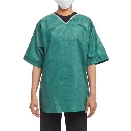 Graham Medical Products Scrub Shirt Medium Green Without Pockets Short Sleeve Unisex - Case of 30 - 62211-CS
