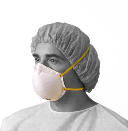 Medline Particulate Respirator Mask Medical N95 Cup Elastic Strap Medium / Large White NonSterile ASTM Level 3 Adult - Case of 12 - NON24506A-CS