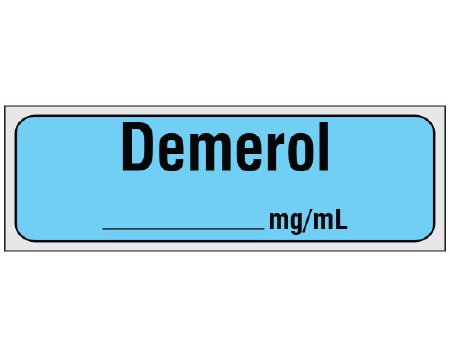 Shamrock Scientific Drug Label Shamrock Anesthesia Label Demerol_____mg/mL Blue 1/2 X 1 Inch - Each - SA-248-PRE-EA