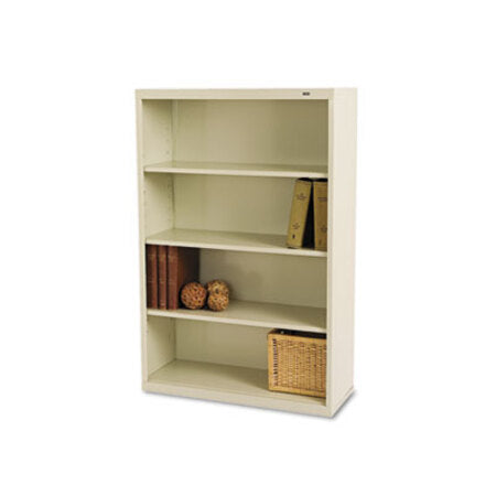 Tennsco Metal Bookcase, Four-Shelf, 34.5w x 13.5d x 52.5h, Putty - Each - TNN-B53PY-EA