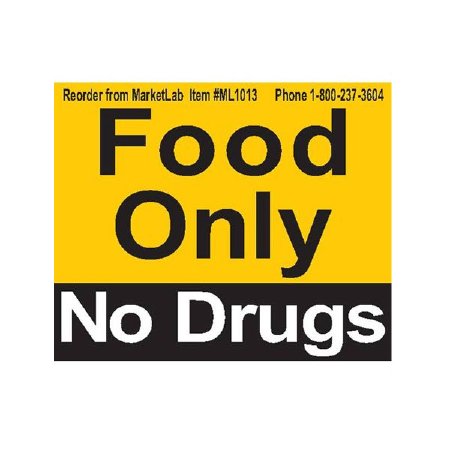 Market Lab Inc Magnetic Sign Instructional Sign Food Only No Drugs - Box of 2 - 1013-BX