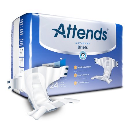 Attends Healthcare Products Unisex Adult Incontinence Brief Attends® Advanced Medium Disposable Heavy Absorbency - Case of 96 - DDC20-CS