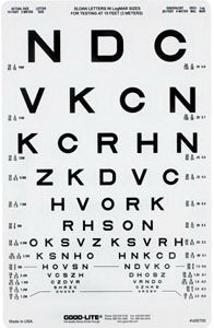 Good-Lite Eye Chart Good-Lite® 10 Foot Distance Acuity Test - Each - 600705-EA