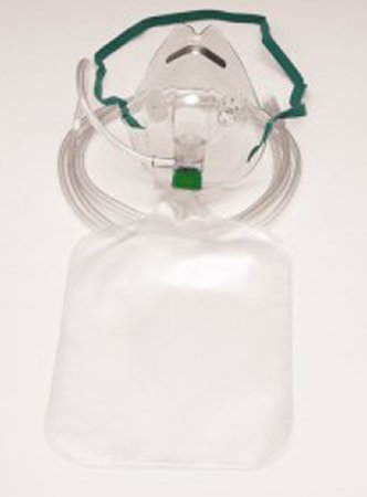 Sun Med NonRebreather Oxygen Mask Salter Labs® Elongated Style Adult One Size Fits Most Adjustable Head Strap - Each - 8130-7-50-EA