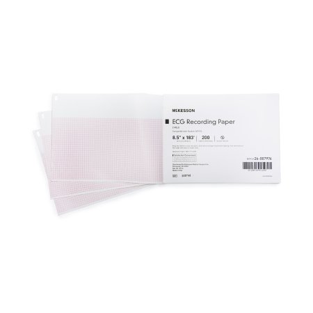 McKesson Diagnostic Recording Paper McKesson Thermal Paper 8-1/2 Inch X 183 Foot Z-Fold Red Grid - Case of 2000 - 26-007976-CS