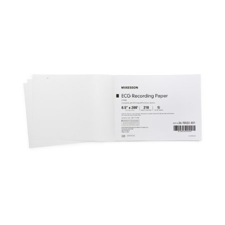 McKesson Diagnostic Recording Paper McKesson Thermal Paper 8-1/2 Inch X 200 Foot Z-Fold Red Grid - Case of 2180 - 26-15022-001-CS