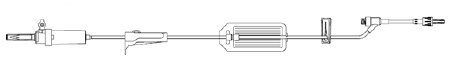Intuvie LLC IV Pump Set Z-800 Pump 1 Port 20 Drops / mL Drip Rate With Filter 105 Inch Tubing - Case of 50 - A2-80071-DF-120-CS