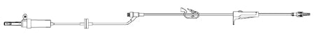 Intuvie LLC IV Pump Set Z-800 Pump 1 Port 20 Drops / mL Drip Rate Without Filter 105 Inch Tubing - Case of 50 - B2-70071-P-CS