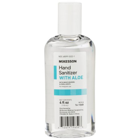 McKesson Hand Sanitizer with Aloe McKesson 4 oz. Ethyl Alcohol Gel Bottle - Each - 16-1068-EA