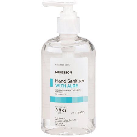McKesson Hand Sanitizer with Aloe McKesson 8 oz. Ethyl Alcohol Gel Pump Bottle - Each - 16-1069-EA