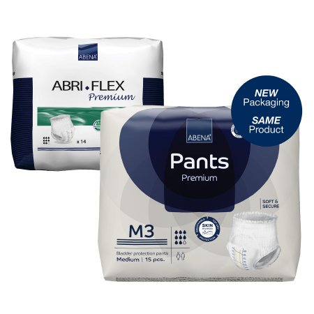 Abena North America Unisex Adult Absorbent Underwear Abri-Flex™ Premium M3 Pull On with Tear Away Seams Medium Disposable Heavy Absorbency - Each - 41085-EA
