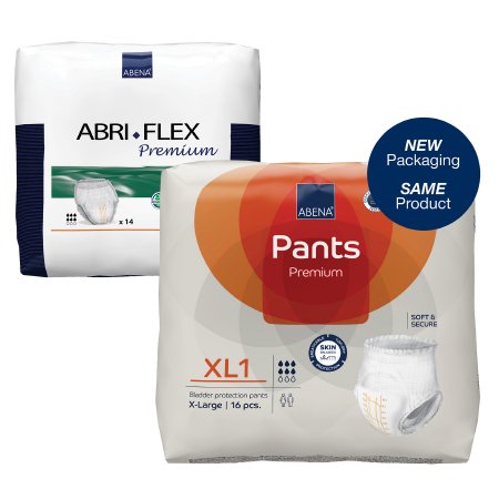 Abena North America Unisex Adult Absorbent Underwear Abri-Flex™ Premium XL1 Pull On with Tear Away Seams X-Large Disposable Moderate Absorbency - Case of 84 - 41089-CS