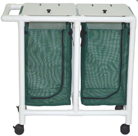 MJM International Double Hamper with Bags 200 Series 4 Casters 14.46 gal. - Each - 214-D-EA