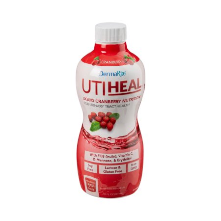 DermaRite Industries Oral Supplement UTIHeal™ Cranberry Flavor Liquid 30 oz. Bottle - Case of 4 - PRO6000-CS