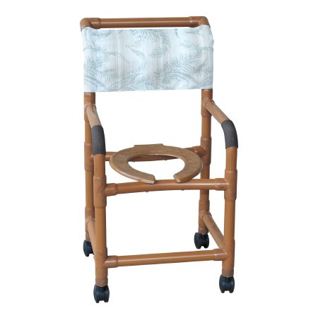 MJM International Shower Chair MJM International Fixed Arms PVC Frame Mesh Backrest 18 Inch Seat Width 300 lbs. Weight Capacity - Each - WT118-3-EA