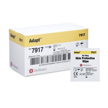 Hollister Skin Barrier Wipe Adapt™ No Sting 42% / 58% Strength Water / PVP / Butylene Glycol Individual Packet NonSterile - Box of 1 - 7917-BX