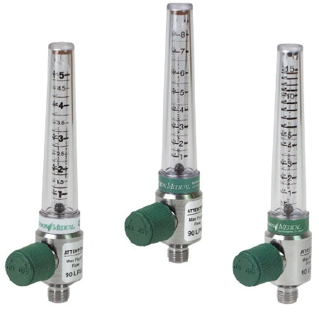 Precision Medical Chrome Flowmeter 0 to 15 LPM Increment - Each - 1MFA1006PTO-EA