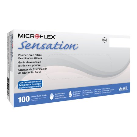 Microflex Medical Exam Glove High Five® Sensation® X-Large NonSterile Nitrile Standard Cuff Length Textured Fingertips Blue Not Rated - Case of 1000 - N734-CS