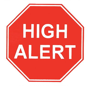 Health Care Logistics Pre-Printed Label Indeed Warning Label Red Paper HighAlert White Caution 3 X 3-5/8 Inch - Pack of 250 - 8352-PK